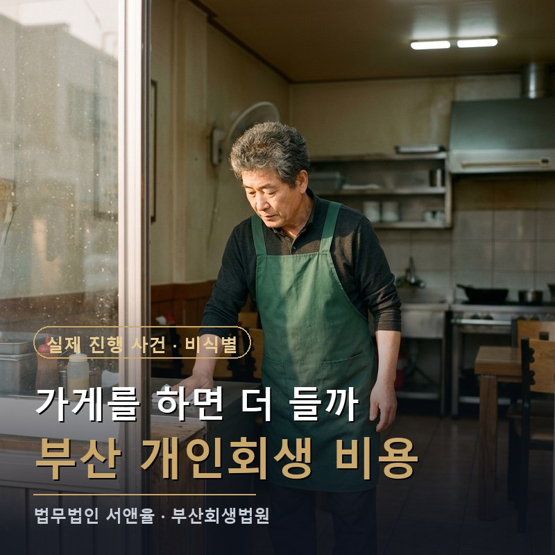 개인회생 비용, 가게를 하면 더 드나요｜부산 동래구 60대 요식업 개시결정 사례 — 이해를 돕기 위한 연출 이미지